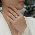 Korean Elegant Princess Geometric Ring For Women Cross Border Design Statement Jewelry view 3