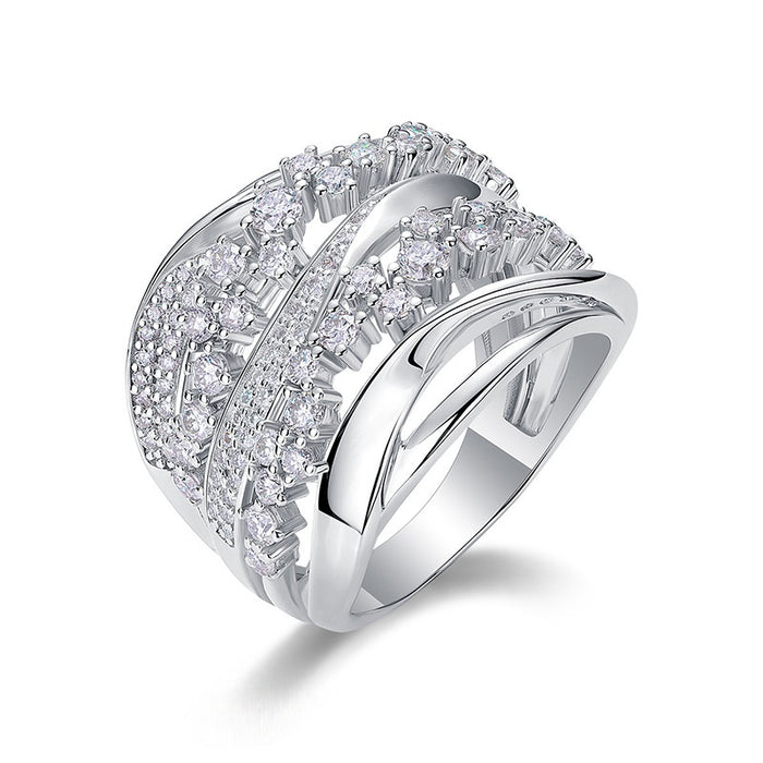 Korean Elegant Princess Geometric Ring For Women Cross Border Design Statement Jewelry
