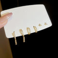Zircon Geometric Triangle Round Tassel Drop Earrings Light Luxury Fashion Ear Cuffs view 4