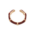 14K Gold Plated Enamel Zircon Round Open Ring For Women view 5