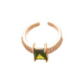 18K Gold Plated Zircon Round Open Ring For Women view 5