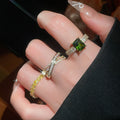 18K Gold Plated Zircon Round Open Ring For Women view 3