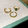 18K Gold Plated Zircon Round Open Ring For Women view 4
