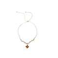 Vintage Maillard Style Tiger Eye And Faux Pearl Flower Pendant Necklace For Women view 5