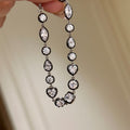 Sparkling Zircon Copper Geometric Round Heart Teardrop Beaded Bracelet For Women view 3