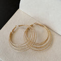 European Style Metallic Iron Multi Layer Geometric Round Hoop Earrings For Women view 4