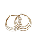 European Style Metallic Iron Multi Layer Geometric Round Hoop Earrings For Women view 5