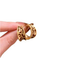 Alloy Retro Leopard Print Enamel C Shape Stud Earrings For Women Modern Geometric Round Jewelry view 5