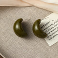 Vintage Maillard Crescent Half Moon Resin Studs Elegant Autumn Winter Light Luxury Women's Earrings view 2