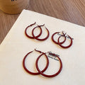 Minimalist Iron Geometric Round Hoop Earrings With Enamel Drip Retro Chic Style For Women view 3