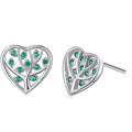 Women Minimalist Heart Stud Earrings With Leaf Root Design Niche Fashion Jewelry view 1
