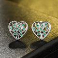 Women Minimalist Heart Stud Earrings With Leaf Root Design Niche Fashion Jewelry view 2