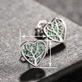 Women Minimalist Heart Stud Earrings With Leaf Root Design Niche Fashion Jewelry view 4