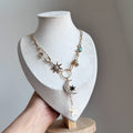 Light Luxury Alloy Rhinestone Star Moon Pendant Sweater Necklace For Women view 2
