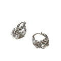 Korean Minimalist Faux Pearl Rhinestone Hollow Flower Basket Ear Cuff Earrings view 5