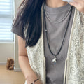 Artificial Crystal Beaded Horse Pendant Necklace Adjustable Minimalist Clavicle Sweater Chain For Women view 2
