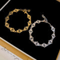 European Style Alloy Heart Hollow Cloud Bangle Minimalist Metallic Fashion Bracelet view 2