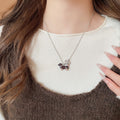 Iron Enamel Dachshund Dog Flower Pendant Necklace Cute Vacation Style Collarbone Jewelry For Women view 1