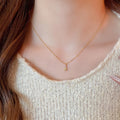 Light Luxury Copper Zircon Star Pendant Necklace, Minimalist Fashion Clavicle Chain view 3