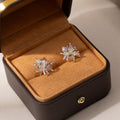 Elegant French Tea Crystal Firework Studs With Alloy Silver Pin, Square Zircon Rhinestone Cluster Earrings view 2