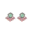 Dark Metal Geometric Rhinestone Cluster Studs Four Styles view 5