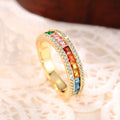 Colorful Zircon Ring For Women, Dopamine Style Delicate Fashion Finger Jewelry Accessory view 6