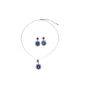 Sparkling Rhinestone Oval Alloy Jewelry Set With Ring Necklace Earrings Light Luxury Style view 5