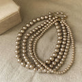 French Vintage Faux Pearl Round Pendant Necklace For Women Court Style Geometric Collarbone Chain view 4