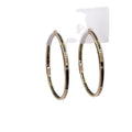 14K Gold Plated Copper Hollow Round Hoop Earrings With Silver Posts Vintage Geometric Style view 5