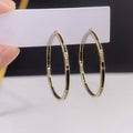 14K Gold Plated Copper Hollow Round Hoop Earrings With Silver Posts Vintage Geometric Style view 1