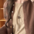 Korean Style Stainless Steel Smooth Pony Pendant Sweater Necklace For Women view 4