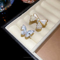 14K Gold Plated Zircon Bow Flower Open Ring For Women view 4