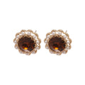 Light Luxury Faux Pearl Rhinestone Geometric Round Stud Earrings With Silver Pins view 5