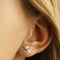 European American Metal Painted Oil Parrot Stud Earrings For Women Daily Commuter Cute Bird Jewelry view 3