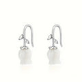 Korean Delicate Freesia Flower Hook Earrings, Fresh Elegant Acrylic Texture Floral Stud Jewelry view 5