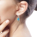 Vintage Distressed Faux Turquoise Drop Earrings, Qipao Elegant Classical Design Jewelry Accessories view 3