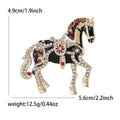 Alloy Enamel Rhinestone Horse Brooch For Suit And Coat Accessories view 6