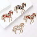 Alloy Enamel Rhinestone Horse Brooch For Suit And Coat Accessories view 3