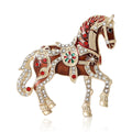 Alloy Enamel Rhinestone Horse Brooch For Suit And Coat Accessories view 2