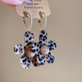 18K Gold Plated Acetate Flower Pendant Clip-On Drop Earrings Unique Casual Elegant Jewelry view 2