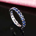 Simple Round Row Rhinestone Ring, Four Prong Setting Korean Geometric Commuter Jewelry view 3