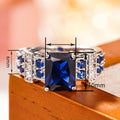 Women's Square Micro Pave Ring, Palace Style Four Prong Quadrilateral Jewelry With Premium Finish view 4