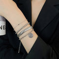 European American Iron Snake Chain Round Pendant Bangle For Women Geometric Fashion Jewelry view 3