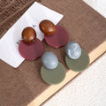 Korean Luxury Geometric Round Acrylic Color Contrast Drop Earrings Elegant Minimalist Fashion Earrings view 2