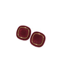 Vintage Hong Kong Style Flocked Geometric Square Alloy Stud Earrings For Women view 5