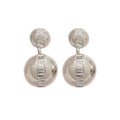 Alloy Rhinestone Mirror Round Ball Pendant Drop Earrings, Minimalist European Style view 5