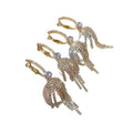 Light Luxury Resin Round Tassel Hoop Earrings With Sparkling Zircon Inlay And Silver Pins view 5