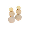European American Style Geometric Round Brushed Metal Tassel Drop Earrings For Women view 5
