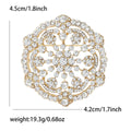 Alloy Rhinestone Flower Brooch Pin For Coat And Dress Decoration view 4