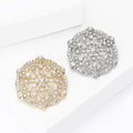 Alloy Rhinestone Flower Brooch Pin For Coat And Dress Decoration view 3